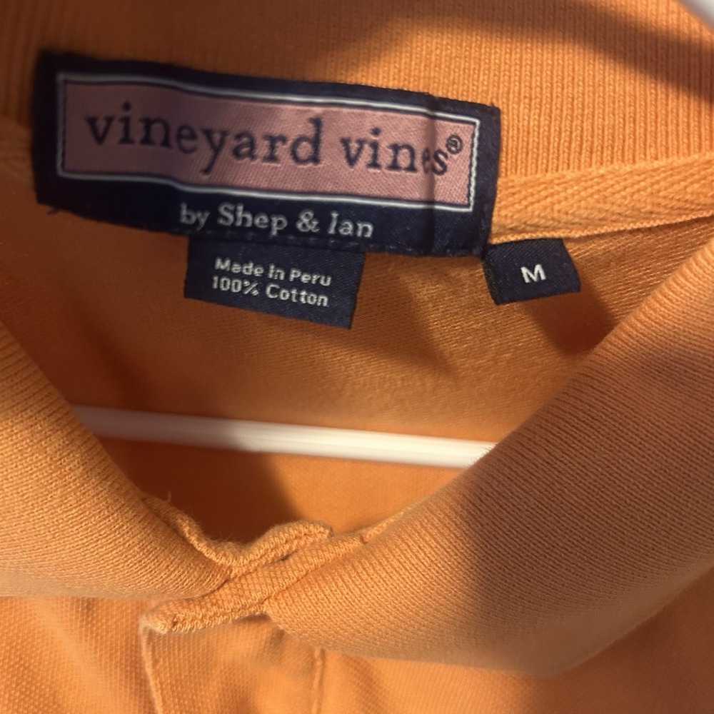 Vineyard Vines 100% Cotton Polo Short Sleeve Shirt Orange VT Hokies Men's Medium - Picture 4 of 7
